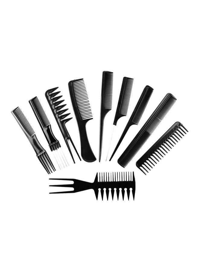 10-Piece Eco-Friendly Hair Comb Set Black