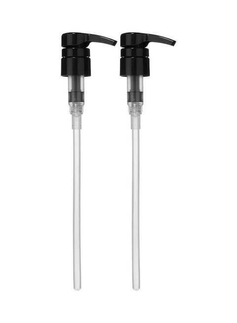 2-Piece Universal Shampoo/Conditioner Dispenser Pump Black/Clear