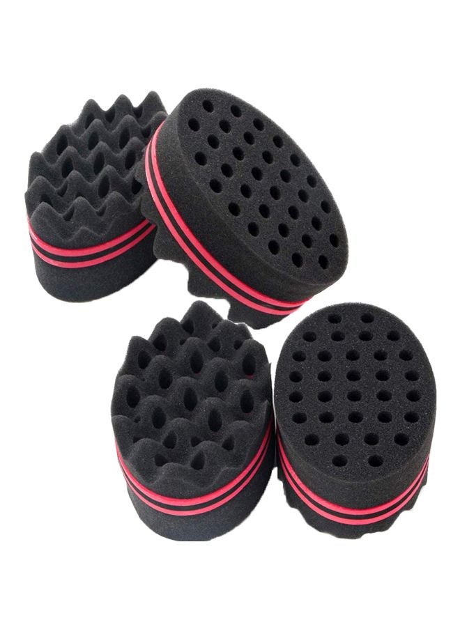 4-Piece Magic Barber Sponge Twist Hair Brush Black
