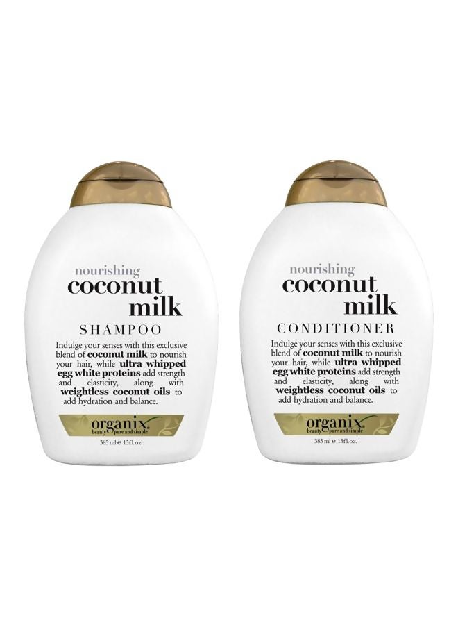 Organix Pack Of 2 Coconut Milk Shampoo And Conditioner Set 