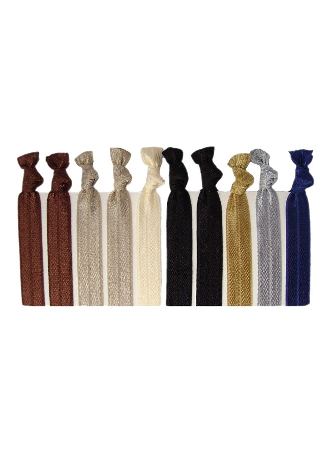 10-Piece Ribbon Hair Ties Brown/Black/White - v1559652373/N26454676A_1