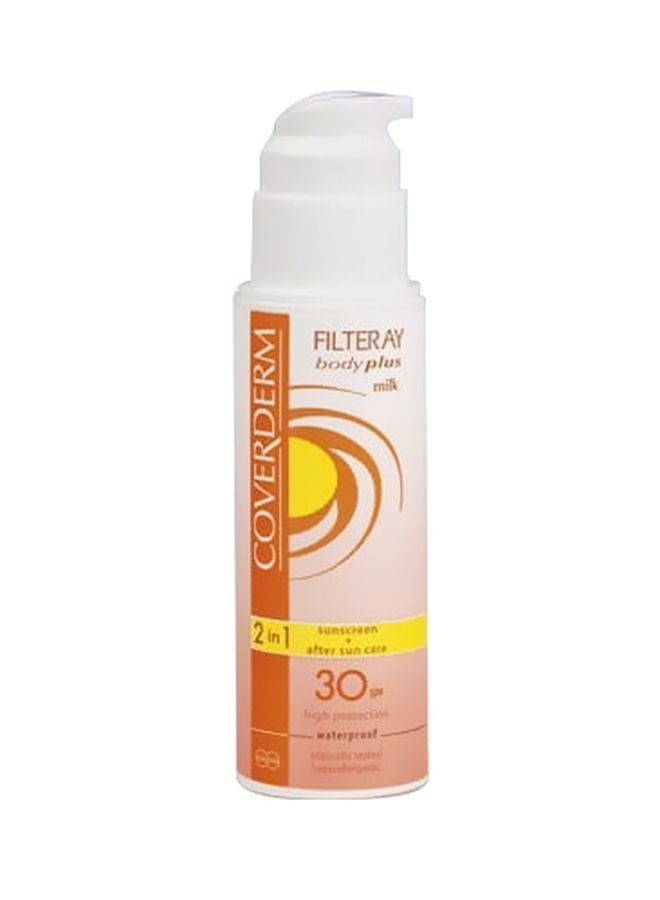 COVERDERM 2-In-1 Filteray Body Plus Milk Sunscreen And After Sun Body Lotion SPF30 150ml