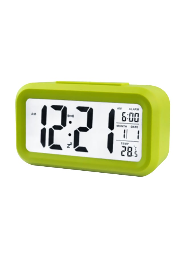 Generic - Electronic Digital Alarm Clock With LED Backlight Calendar Date Green 13.7x7.5x4.6cm - Image 1