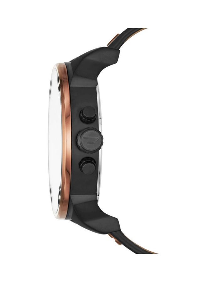 ديزل ساعة يد مستر دادي 2.0 دائرية الشكل بعقارب وسوار من الجلد مقاس 57 مم - لون أسود - DZ7400 للرجال - Image 3