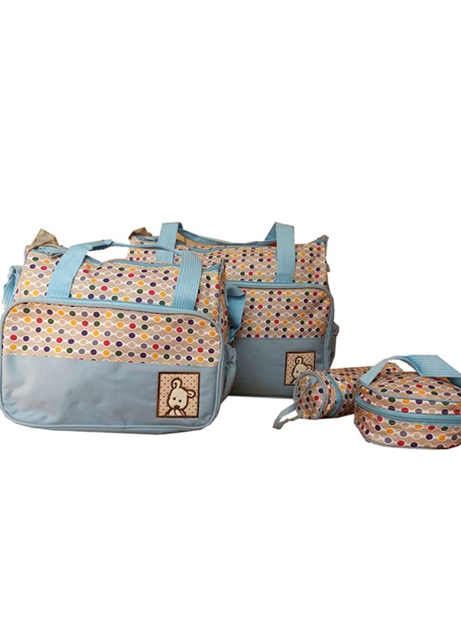 5-Piece Baby Nappy Travel Tote Dotted Handbag Set 