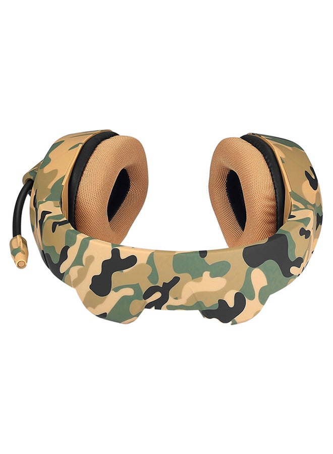 سماعات رأس K1B ميني ون بتصميم يغطي الأذن لجهاز بلاي ستيشن 4 إكس بوكس أصفر مموه كالزي العسكري - Image 4