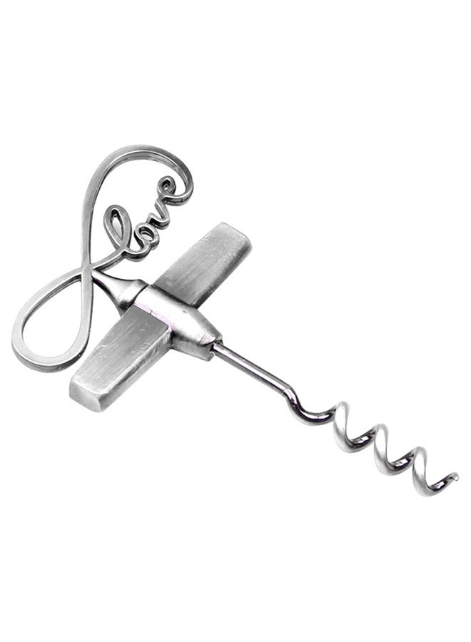 Wine Bottle Stopper Corkscrew Set Silver