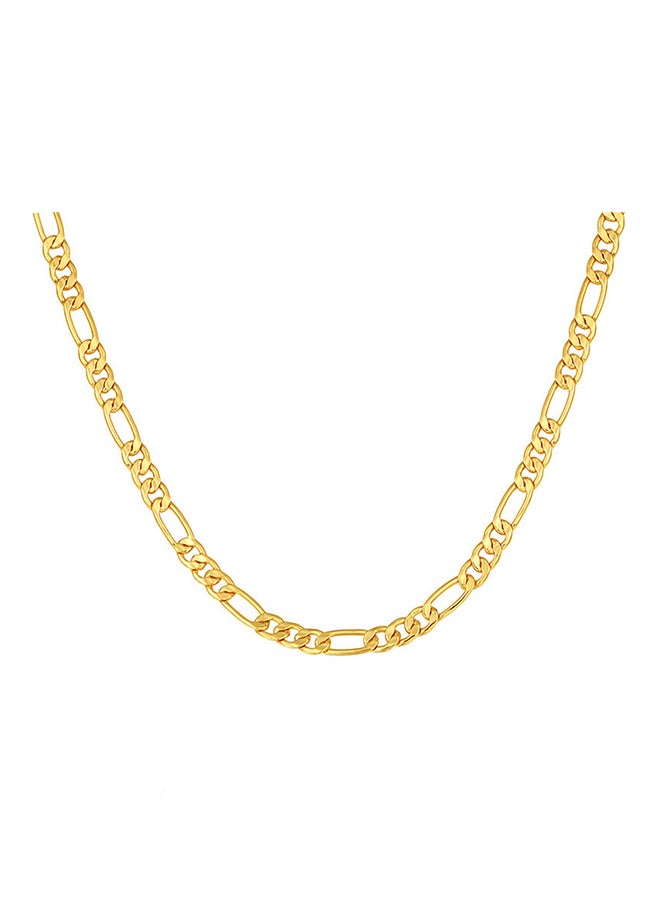 18K Gold Plated Figaro Chain Necklace 