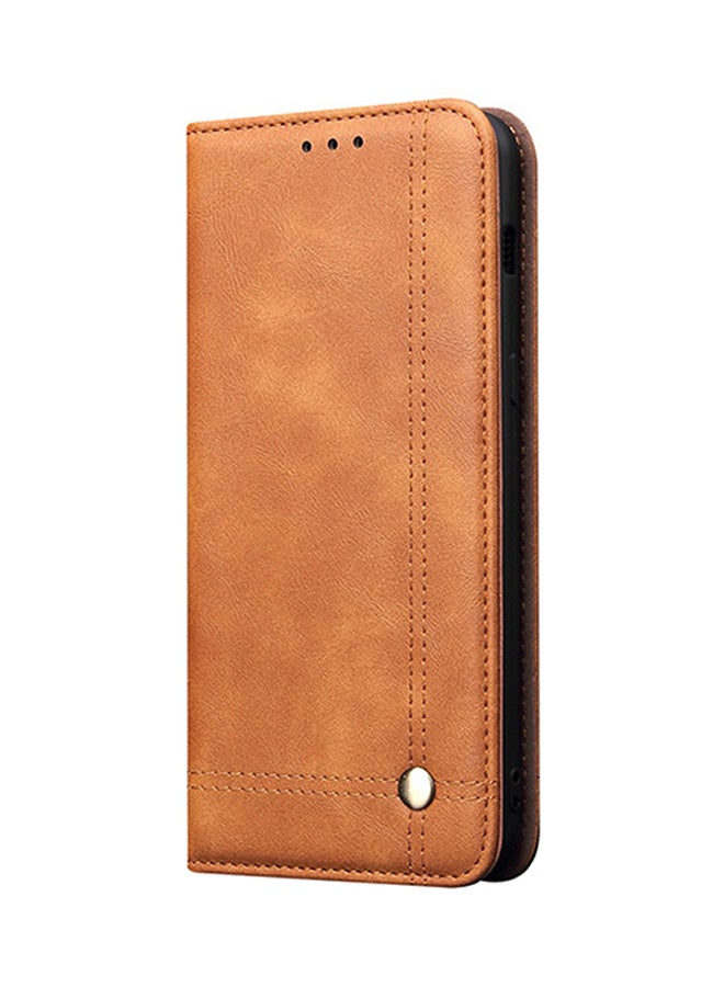 أتوكيت غطاء هاتف بنمط حصان كلاسيكي لهاتف سامسونج جالاكسي S10 بلس كاكي