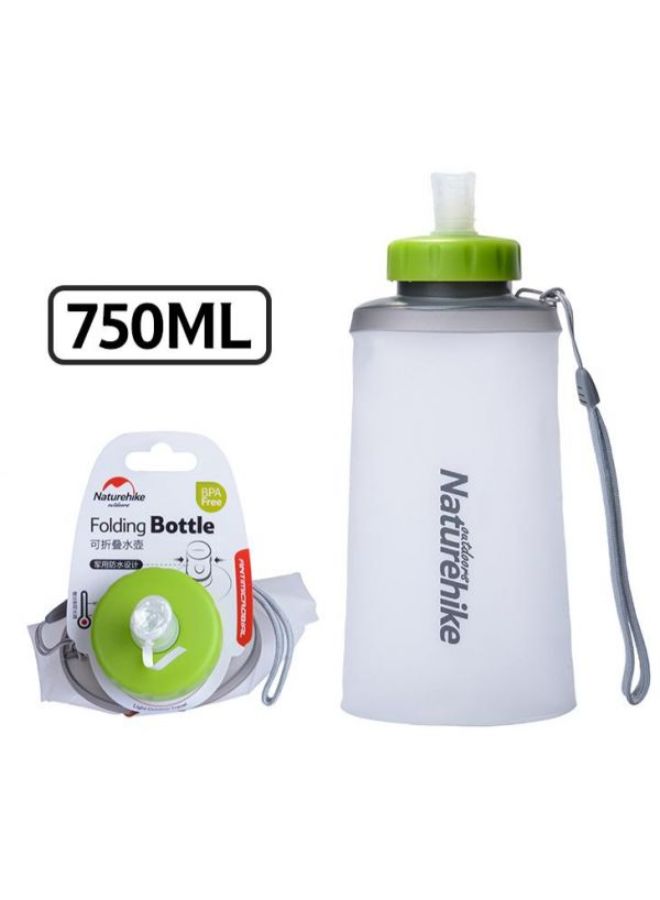 Portable Folding Sport Water Bottle With Straw White/Green 5cm  - Image 2