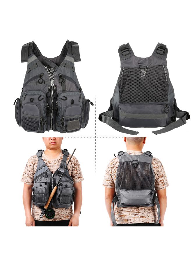 LIXADA Multi Pocket Breathable Mesh Fishing Waistcoat - Image 2