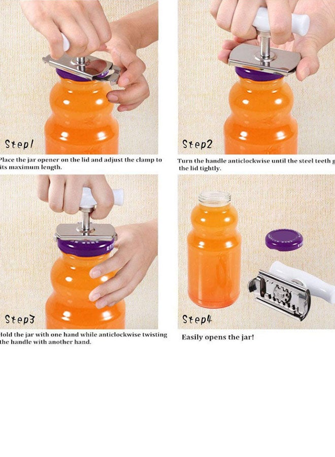 فتاحة علب يدوية قابلة للتعديل أبيض 10 x 2.5سم  - Image 4