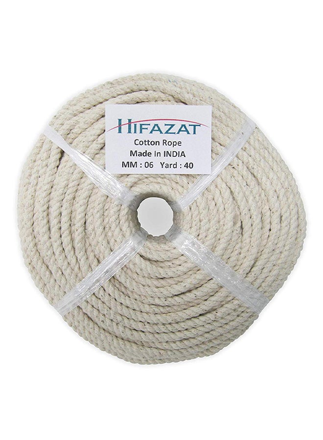 HIFAZAT Cotton Rope 6 millimeter Beige 40yard