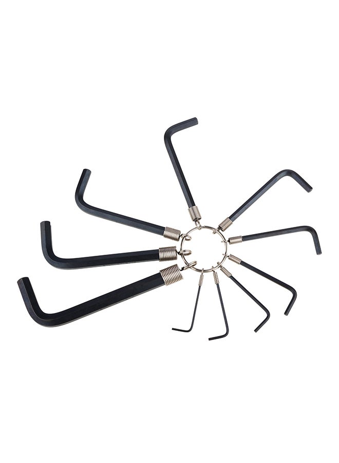 Stanley 10-Piece Hex Key Ring Set Black/Silver 8.58 x 3.38 x 0.55inch  - Image 1