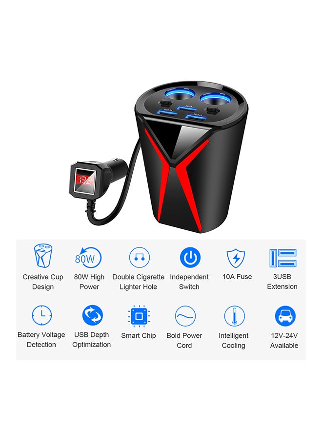 Generic 3 USB Dual Cigarette Lighter Car Charger 12 Volte  - Image 2