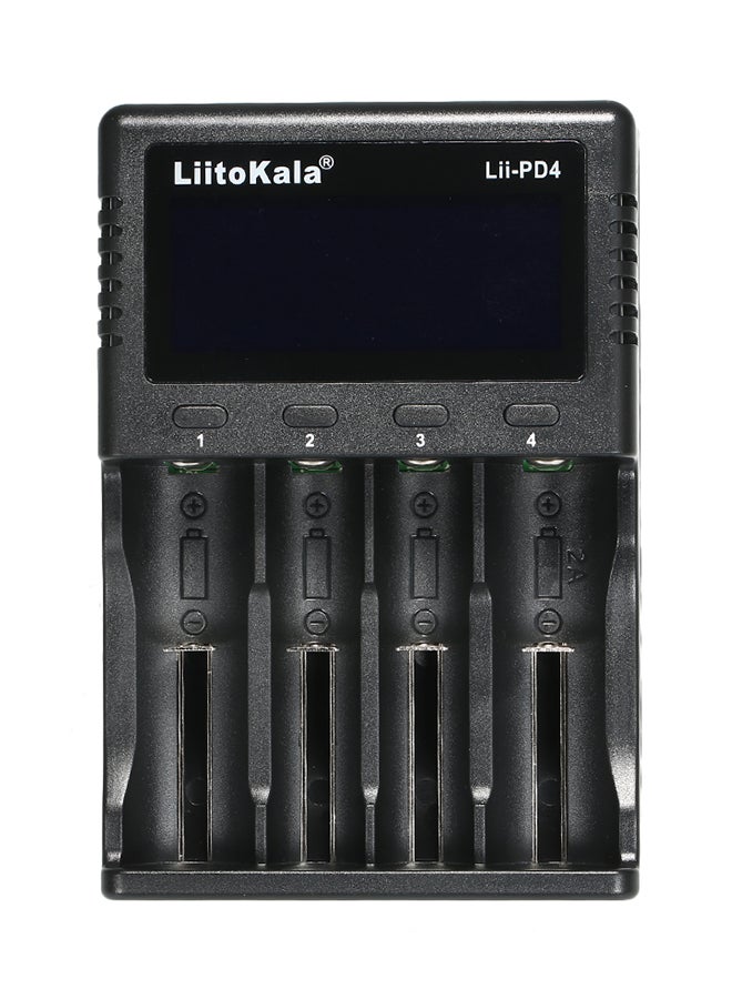 شاحن بطارية بـ4 فتحات وشاشة عرض LCD  - Image 1