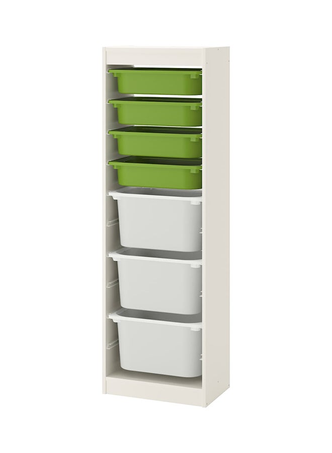 Trofast - Storage Combination With Boxes White/Green 46x30x145cm - Image 1