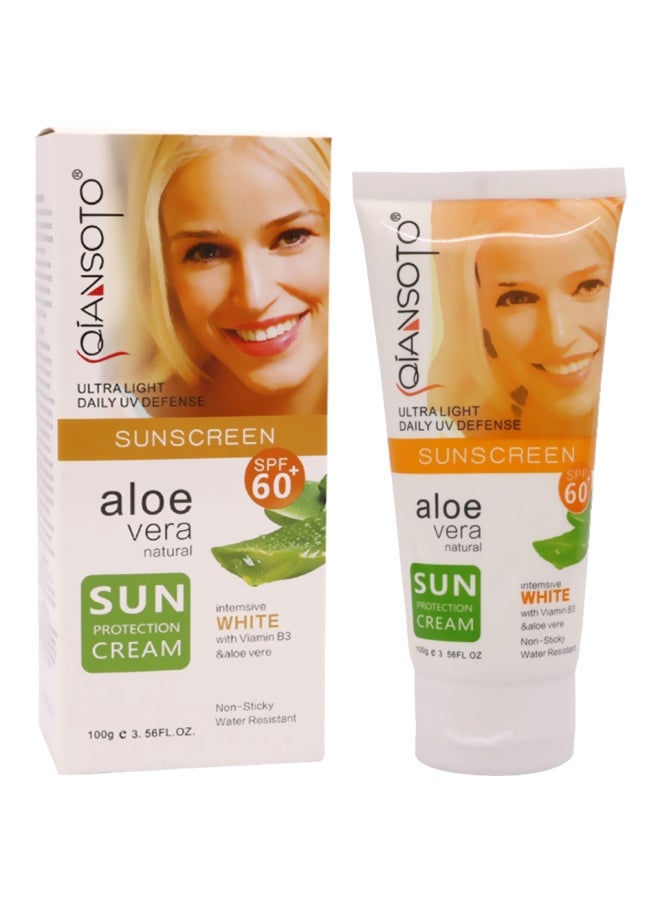 QIANSOTO Aloe Vera Natural Sun Protection Cream SPF 60 100grams  - Image 1