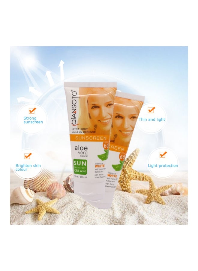 QIANSOTO Aloe Vera Natural Sun Protection Cream SPF 60 100grams  - Image 4
