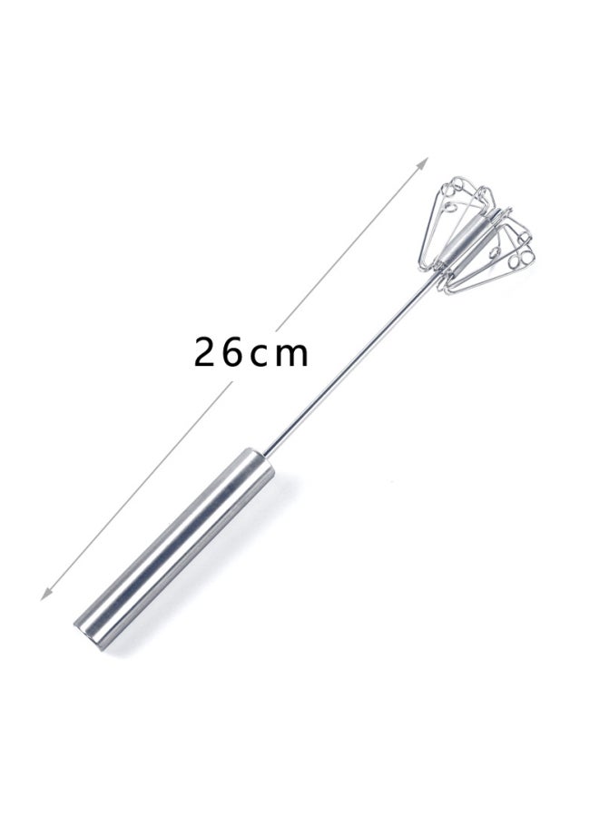 Generic - Portable Semi-Automatic Egg Mixer Silver 10x10cm - Image 1