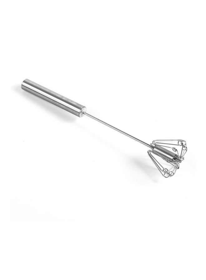 Generic - Portable Semi-Automatic Egg Mixer Silver 10x10cm - Image 1