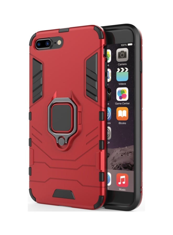 Magnetic Hard Case With Ring Holder For Apple iPhone 7/8 Plus Red/Black - Image 2