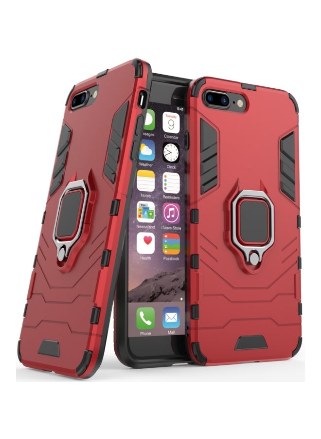 Magnetic Hard Case With Ring Holder For Apple iPhone 7/8 Plus Red/Black - Image 3
