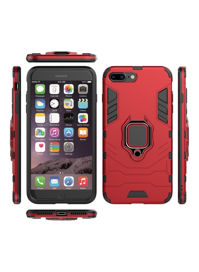 Magnetic Hard Case With Ring Holder For Apple iPhone 7/8 Plus Red/Black - Image 4