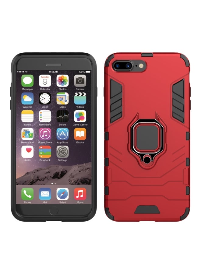 Magnetic Hard Case With Ring Holder For Apple iPhone 7/8 Plus Red/Black - Image 1