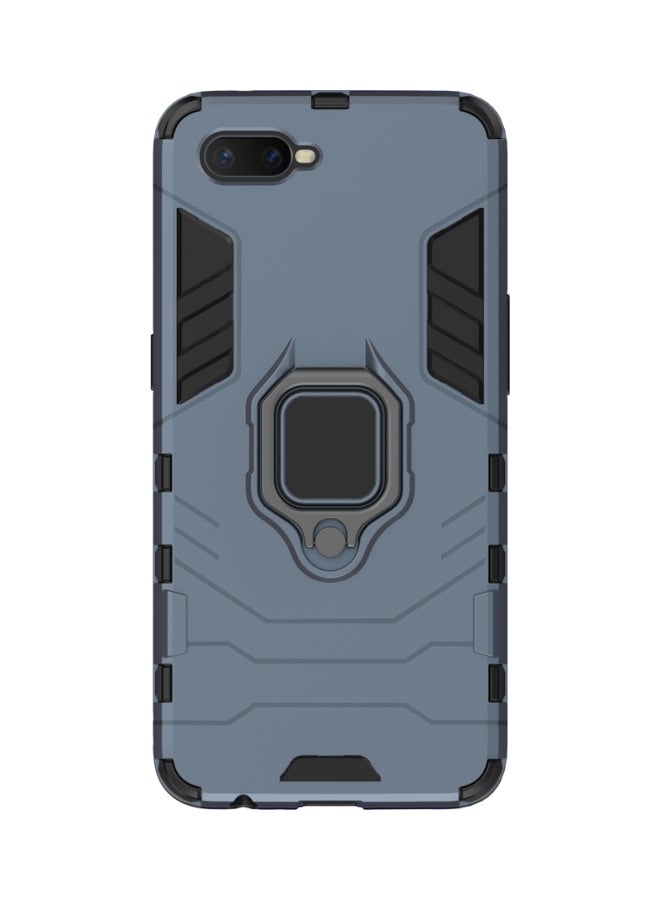 Protective Snap Case With Holder For Oppo K1 Blue/Black - Image 1