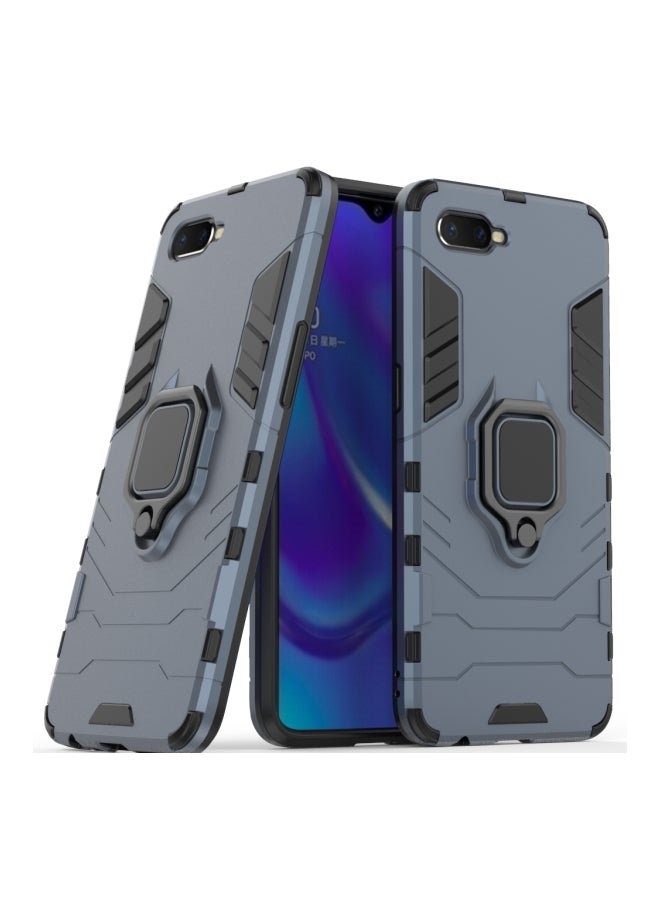 Protective Snap Case With Holder For Oppo K1 Blue/Black - Image 3