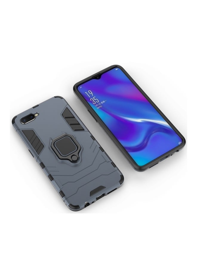Protective Snap Case With Holder For Oppo K1 Blue/Black - Image 4