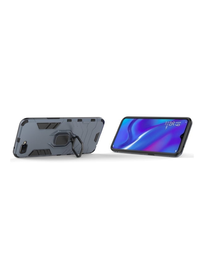 Protective Snap Case With Holder For Oppo K1 Blue/Black - Image 5