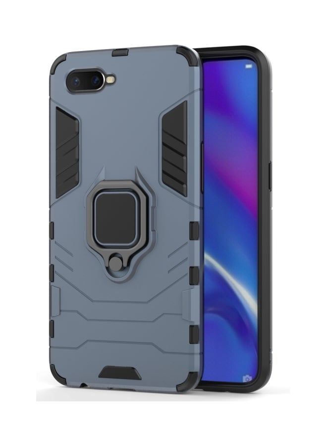 Protective Snap Case With Holder For Oppo K1 Blue/Black - Image 2
