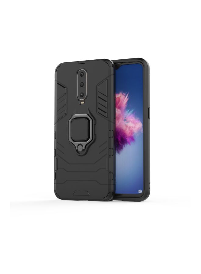 Magnetic Hard Cover With Finger Ring Holder For OPPO R17 Plus Black  - Image 3