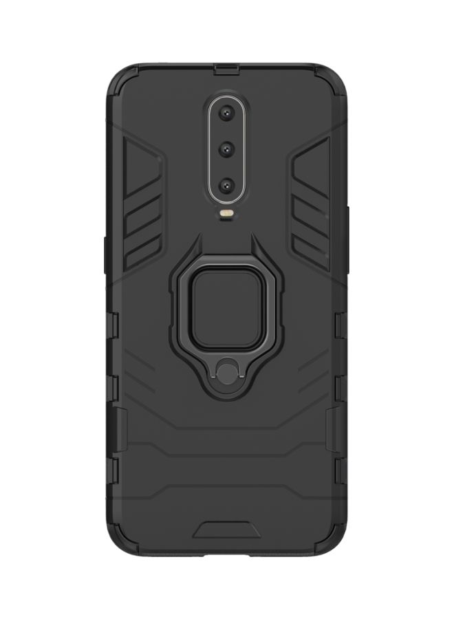 Magnetic Hard Cover With Finger Ring Holder For OPPO R17 Plus Black  - Image 1