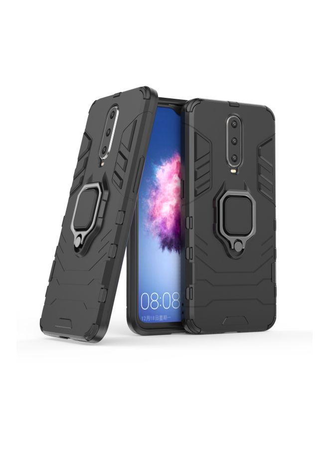 Magnetic Hard Cover With Finger Ring Holder For OPPO R17 Plus Black  - Image 2