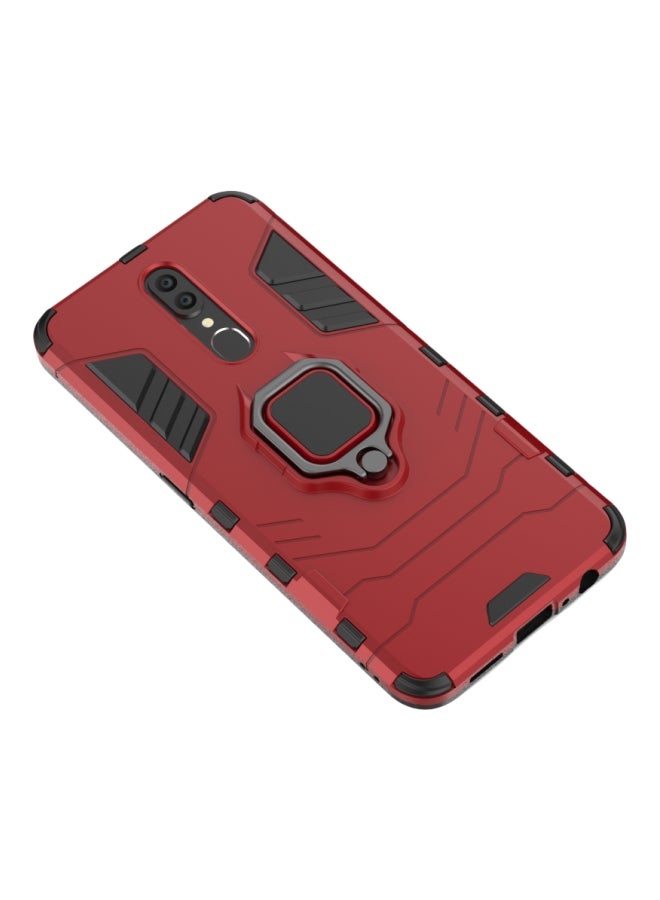 Hard Case Cover With Ring Holder For Oppo F11 Red/Black  - Image 1
