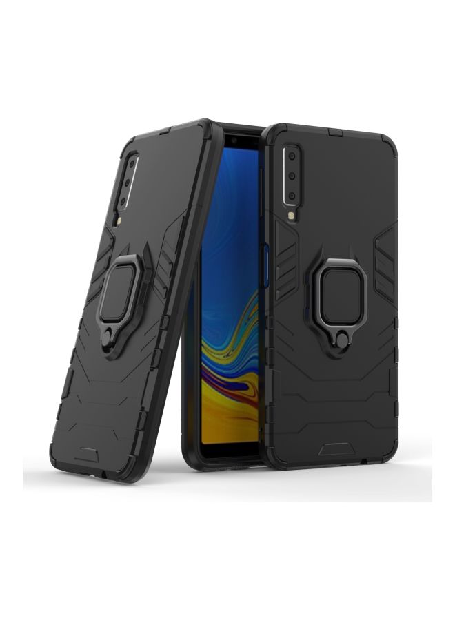 Magnetic Case Cover With Finger Ring Holder Samsung A7(2018) Black  - Image 2