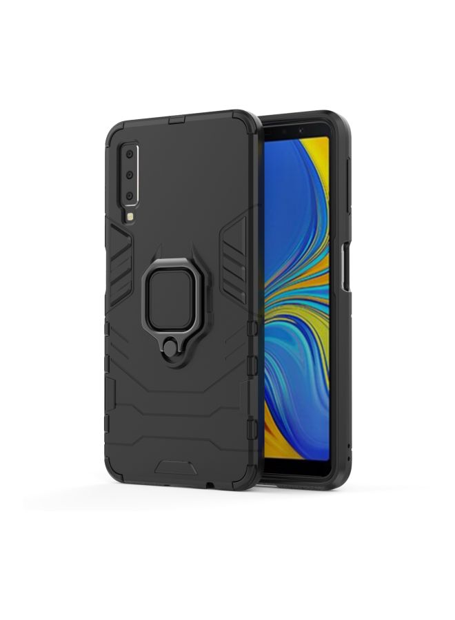 Magnetic Case Cover With Finger Ring Holder Samsung A7(2018) Black  - Image 3