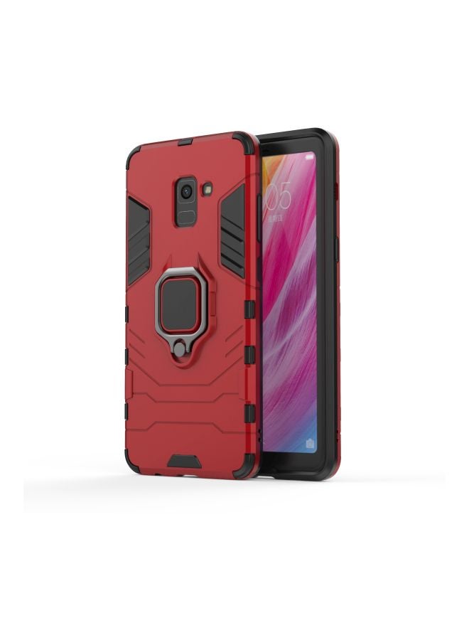 Protective Snap Case Cover For Samsung A8 Plus(2018) Red/Black - Image 3