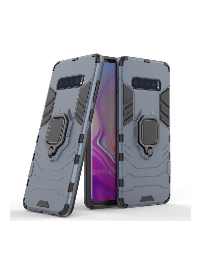 Hard Case Cover With Ring Holder For Samsung S10 Plus Blue/Black - Image 2
