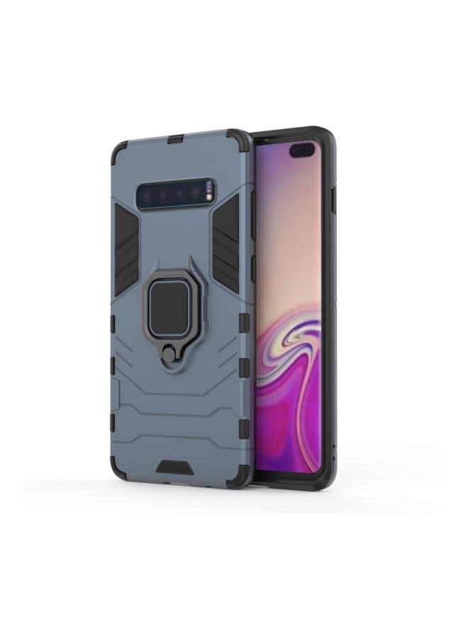 Hard Case Cover With Ring Holder For Samsung S10 Plus Blue/Black - Image 3