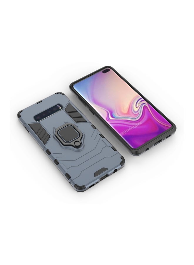 Hard Case Cover With Ring Holder For Samsung S10 Plus Blue/Black - Image 4