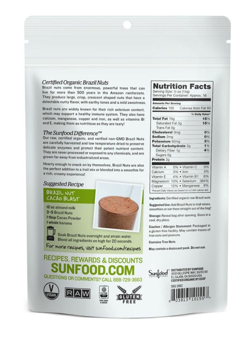 sunfood superfoods Raw Organic Brazil Nuts 227grams - Image 2