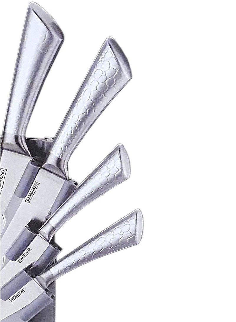 Kitchen King - 8-Piece Knife Set With Rotating Stand Silver - Image 1