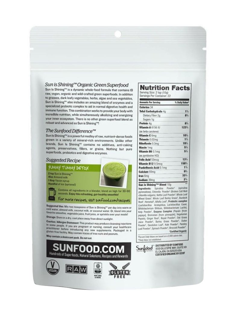 sunfood superfoods - Organic Supergreens 8 oz - Image 1