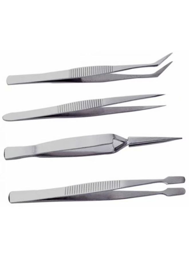 4-Piece Precision Tweezer Tool Silver 100grams  - Image 2