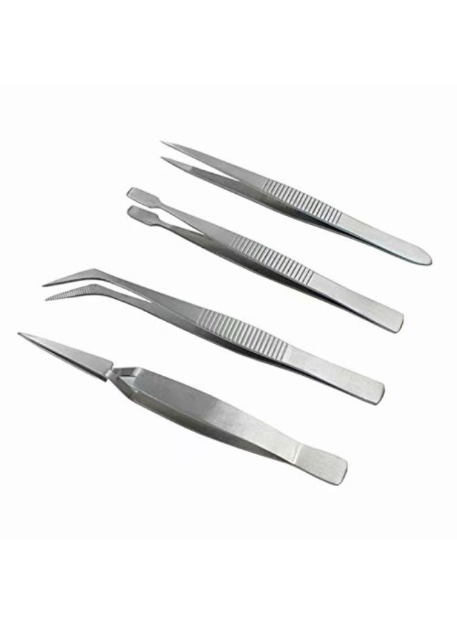 4-Piece Precision Tweezer Tool Silver 100grams  - Image 3