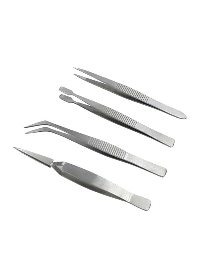 4-Piece Precision Tweezer Tool Silver 100grams  - Image 1